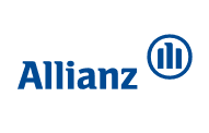 Logo der Allianz, bestehend aus dem Firmennamen in blauen Buchstaben neben einem blauen grafischen Symbol mit vertikalen Balken.