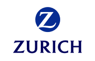 Logo der Zürich Versicherungsgruppe, mit einem großen weißen „Z“ in einem blauen Kreis neben dem Wort „Zurich“ in blauen Großbuchstaben.