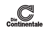 Das Logo von "Die Continentale" besteht aus einem stilisierten Buchstaben „C“ und dem Markennamen in moderner Typografie.