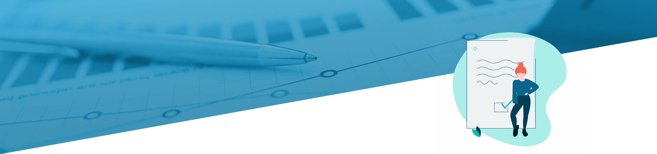 Ein geteiltes Bild mit einer Nahaufnahme einer Flugzeugnase auf der linken Seite und einer stilisierten Grafik einer Person in einem Aufzug auf der rechten Seite, vor einem blauen Hintergrund.