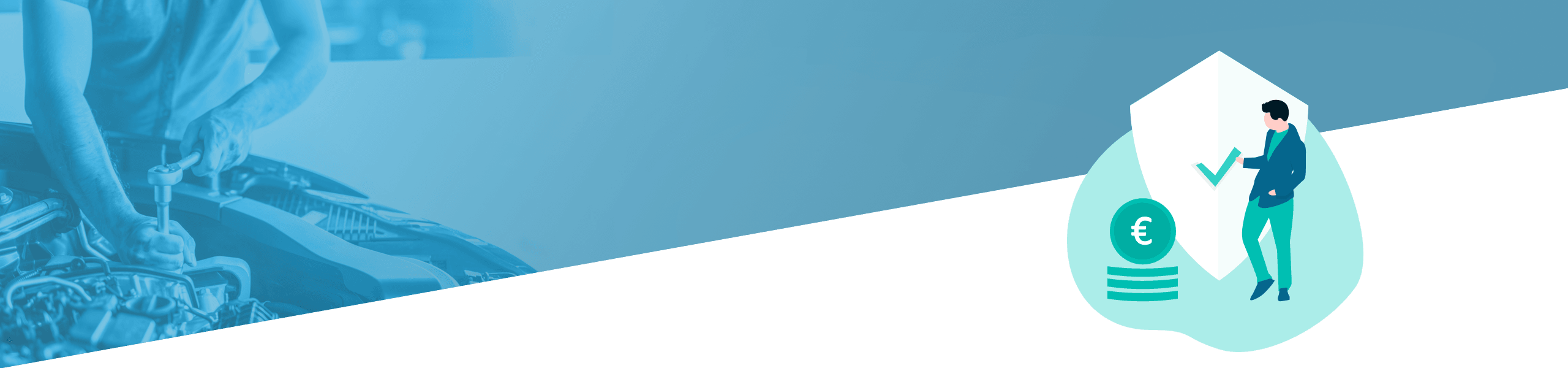 Ein geteiltes Bild mit einer Nahaufnahme mechanischer Zahnräder auf der linken Seite und einer Grafik einer Person mit einer Aktentasche, die ein großes Euro-Symbol erklimmt, auf der rechten Seite.